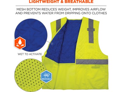 Chill-Its 6668 High-Visibility Safety Cooling Vest, XXL, Lime (12716)