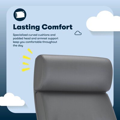 Serta Comfort Big & Tall Ergonomic Bonded Leather Swivel Executive Chair, Gray (CHR10131C)