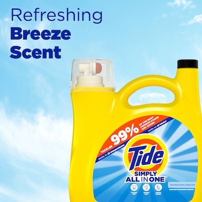 Tide Simply HE Liquid Laundry Detergent, Refreshing Breeze Scent, 85 Loads, 107 oz. (26840)