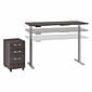 Bush Business Furniture Move 60 Series 60"W Electric Height Adjustable Desk w/ Storage, Storm Gray/Cool Gray (M6S011SGSU)