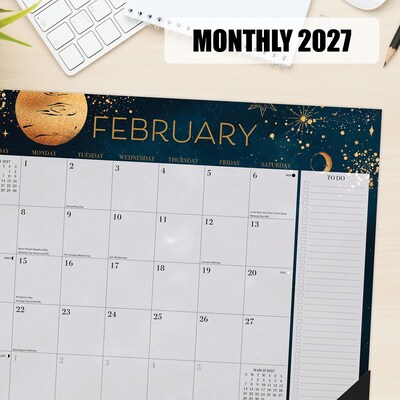 2027 Willow Creek Modern Minimalist 22" x 17" Monthly Desk Pad Calendar, Assorted Colors (66607)