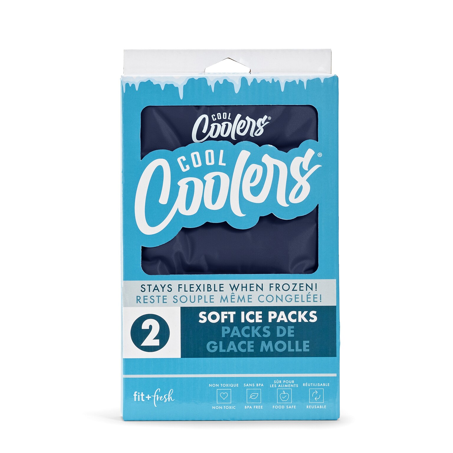 Fit & Fresh Cool Coolers XL Soft Ice Pack, Midnight Blue, 2/Pack (10400I3444)