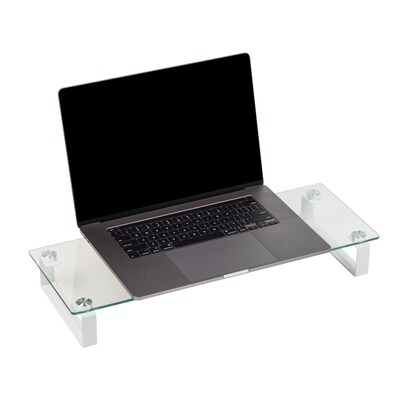 Mind Reader Contemporary Monitor Stand and Laptop Riser, Clear (GLASS-CLR)