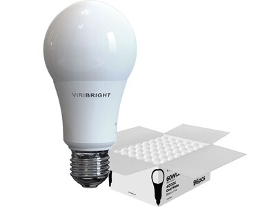Viribright Pro 9-Watt Cool White LED General-Purpose Bulb, 96/Box (640339-96P)