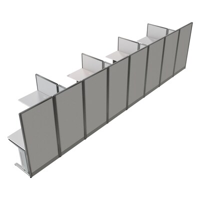 Regency Instant Office 63"H x 258"W 4 Person L-Shaped Cubicle Panel Workstation, Pure White (IO36194-03K-4P)