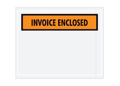 Packing List Envelopes, 4-1/2 x 5-1/2, Orange Panel Face Invoice Enclosed, 1000/Case