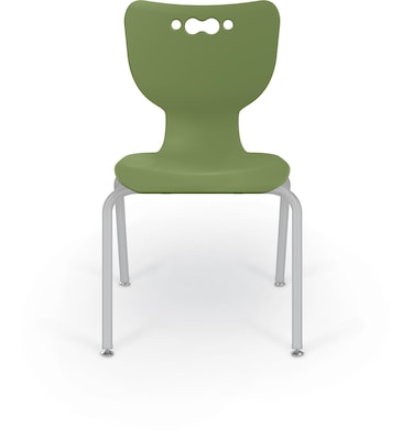 MooreCo 18" Hierarchy Student Chair with 4 Legs, Moss/Platinum Base (703673562645)