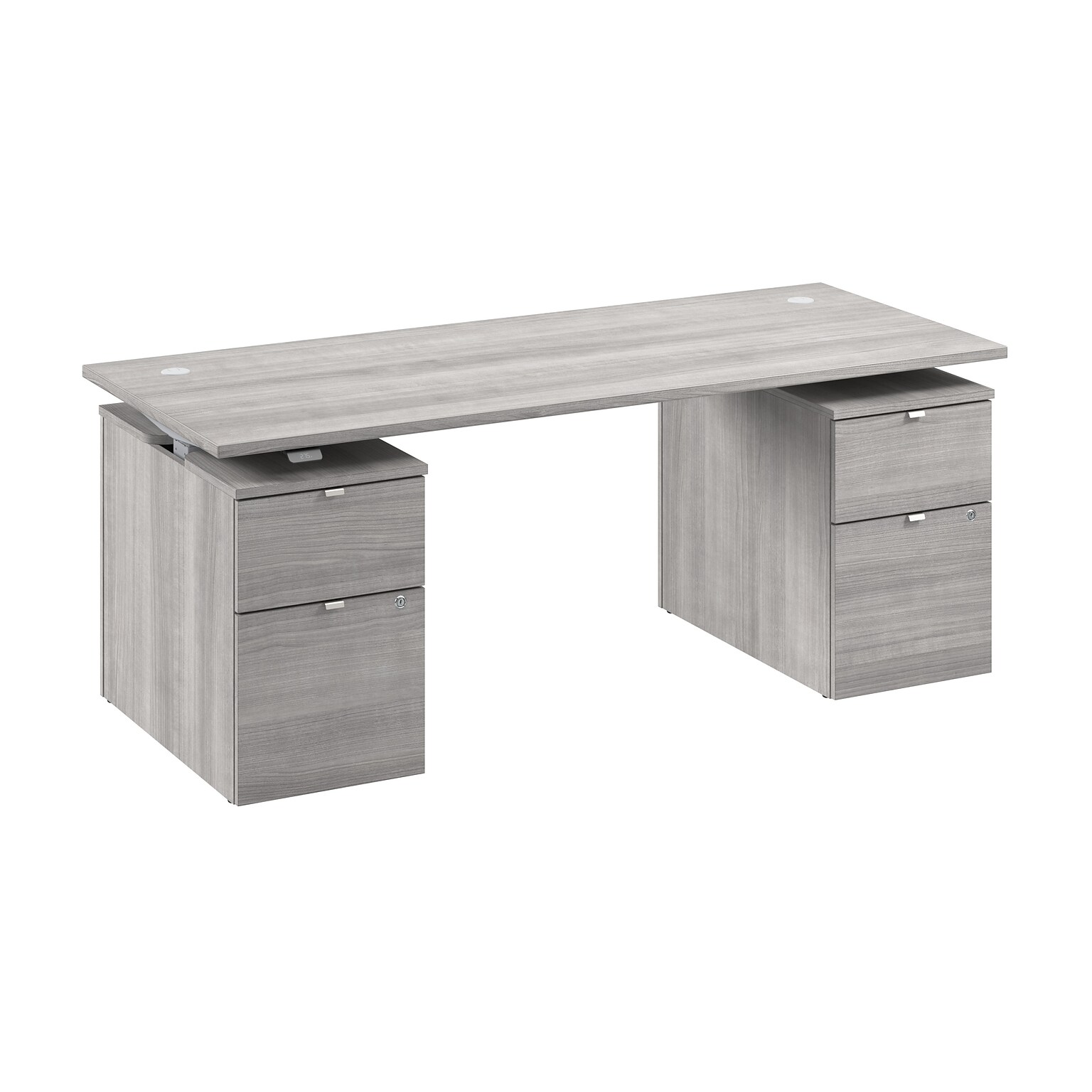 Bush Business Furniture Stratus 72W Electric Rectangular Adjustable Standing Desk with Drawers, Platinum Gray (SUT010PG)