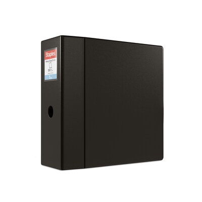 Staples Heavy Duty 5 3-Ring Non-View Binder, Black (ST56260-CC)
