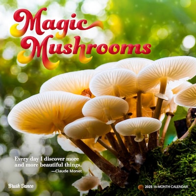2025 Brush Dance Magic Mushrooms 12 x 12 Monthly Square Wall Calendar (9781975478698)