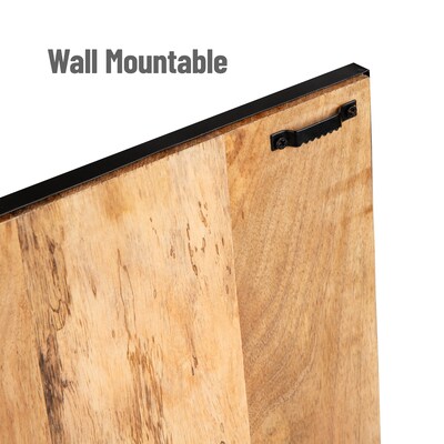Mind Reader 3-Compartment Wood and Metal Wall Mountable Wall File, Letter/Legal Size, Black (WALLPOCKET-BLK)
