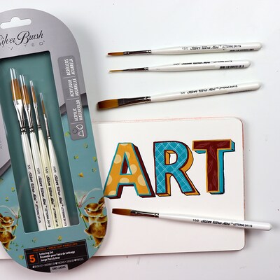 Silver Brush Ultra Mini Lettering, 4 /Pack (SLVUMS2450S)