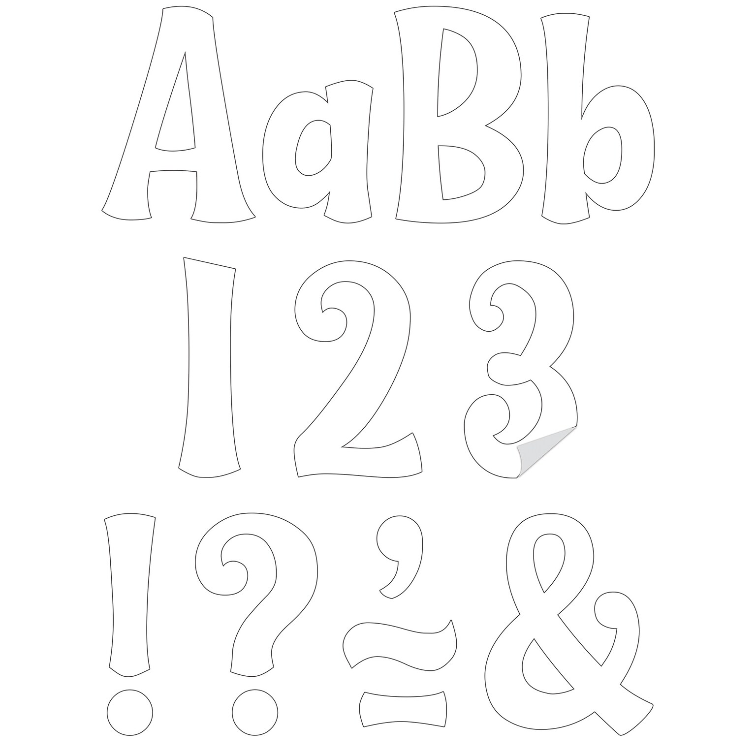 Teacher Created Resources Wild Whimsy 4 Self-Adhesive Letters, White, 222/Pack (TCR9644)