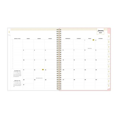 2027 Blue Sky Day Designer Coming Up Roses 8.5" x 11" Calendar Year Weekly & Monthly Planner, Plastic Cover (140092-27)