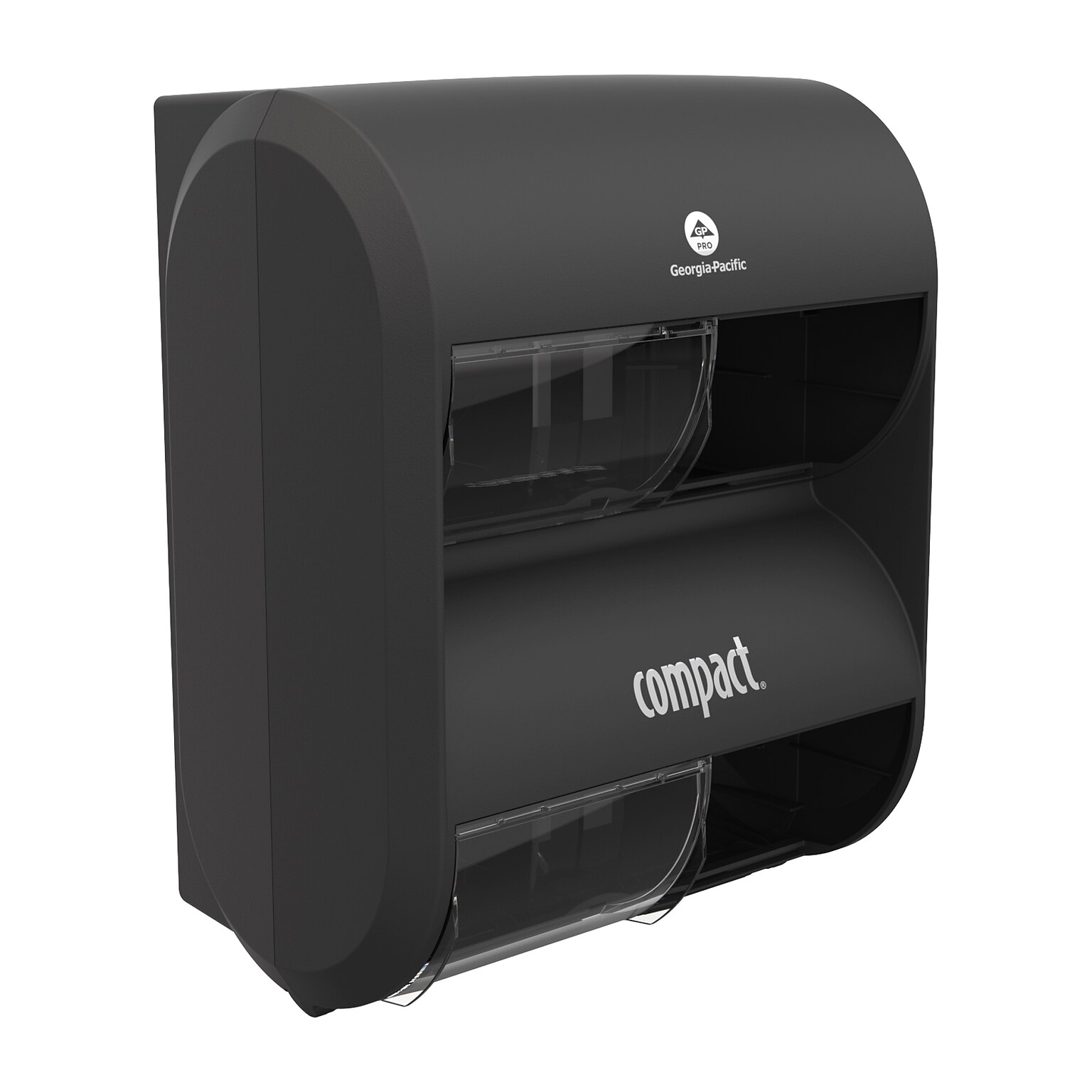 Georgia-Pacific Compact Quad 4-Roll Coreless Toilet Paper Dispenser, Black (56744B)