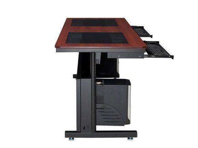 VersaDesk Downview 60W Manual Adjustable Standing Computer Table, Cherry/Black (DVT6030-BC)