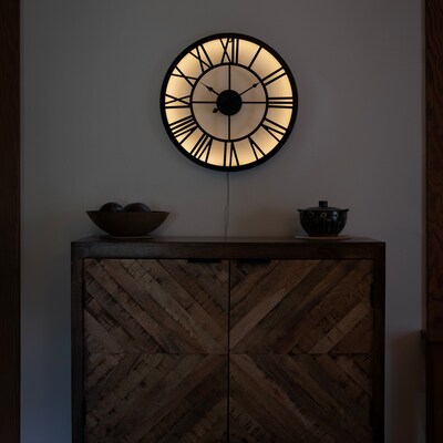 La Crosse Clock 19.7" Edison Analog Quartz Lighted Wall Clock (404-3450B)