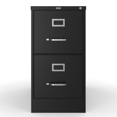 Quill Brand® 2-Drawer Vertical File Cabinet, Locking, Letter, Black, 26.5D (28882D)