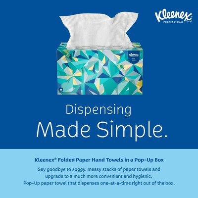 Kleenex Pop-Up Recycled Multifold Paper Towels, 1-ply, 120 Sheets/Pack, 18 Packs/Carton (01701)
