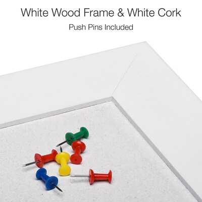Excello Global Products Cork Bulletin Board, White Frame, 3' x 2' (EGP-HD-0519)