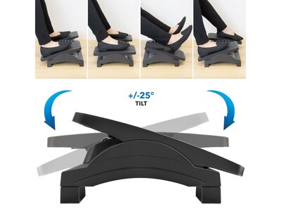 Mount-It! Dual Pedal Ergonomic Footrest, Black (MI-7811)