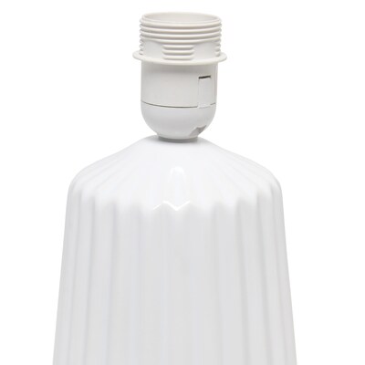 Simple Designs Off White Pleated Base Table Lamp (LT1119-OFF)