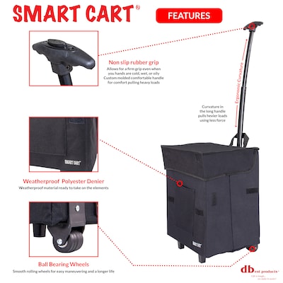 Dbest Smart Cart Rolling Multipurpose Collapsible Basket, Blackout (01-769MB)