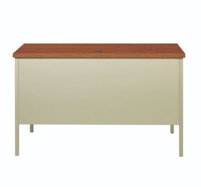 Alera 45"W Single Pedestal Desk, Cherry/Putty (ALEHSD4524PC)