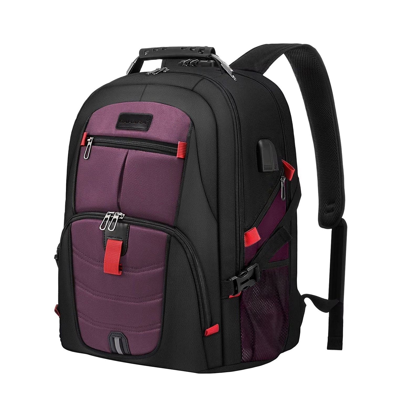 SaharaCase All-in-One Laptop Backpack, Large, Black/Purple (LT00088)