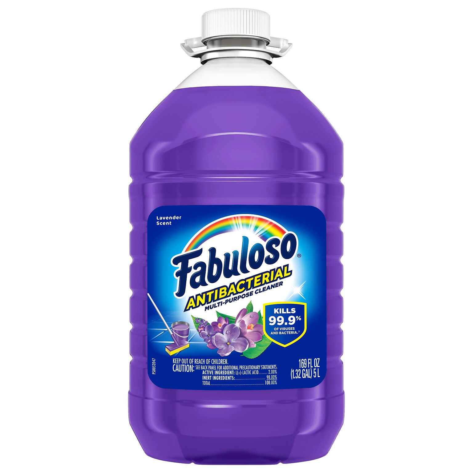 Fabuloso Antibacterial Multipurpose Cleaner, Lavender Scent, 169 Fl. Oz., 3/Carton (61018224CT)