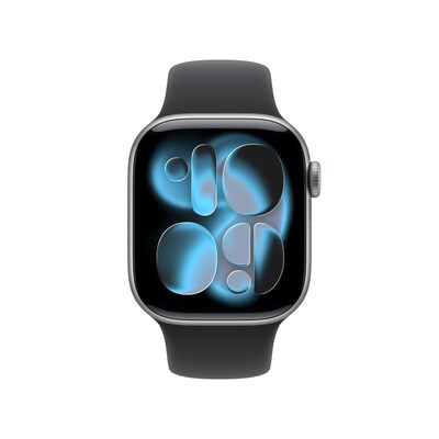 Apple Watch Series 11 GPS + Cellular Smartwatch, 42mm, Space Gray Aluminum Case with Black Sport Band, Medium/Large (MF8C4LW/A)