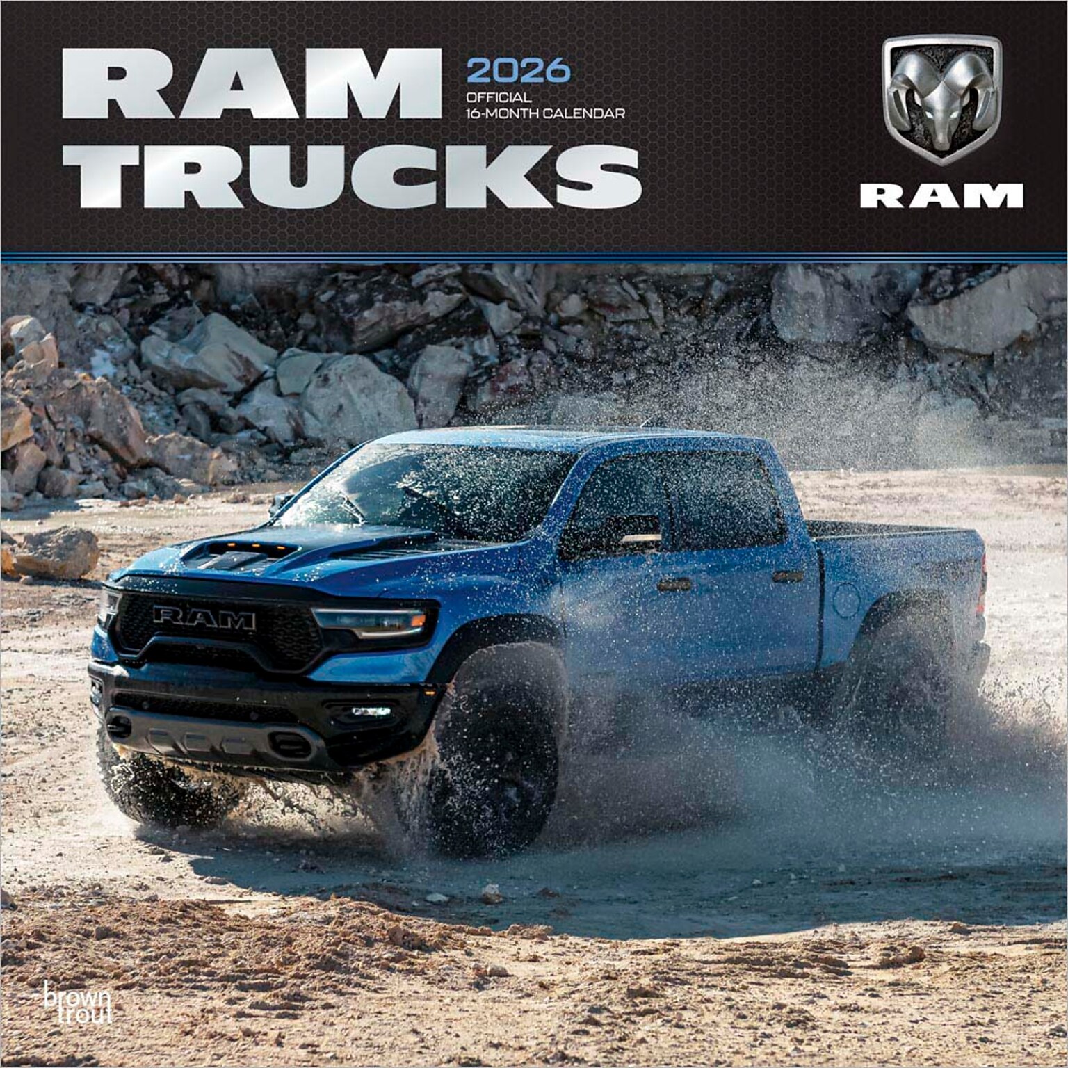 2026 BrownTrout Ram Trucks 12 x 12 Monthly Wall Calendar (9798330701797)