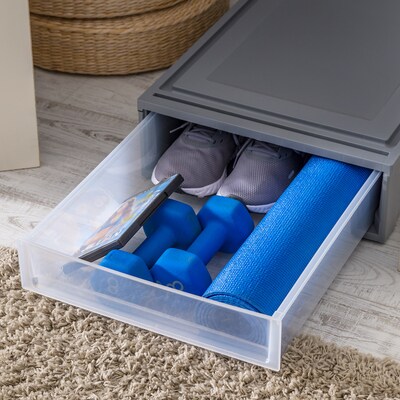 Iris 27.5 Quart Underbed Storage Container, Plastic, Gray (500230)