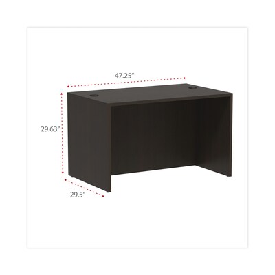 Alera Valencia Series Straight Front Desk Shell, 47 1/4w X 29 1/2d X 29 1/2h, Espresso