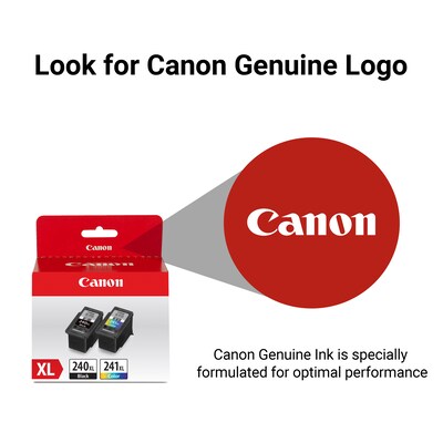 Canon PG-240 XL/CL-241 XL Black/Tri-Color Standard Yield Ink Cartridge, 2/Pack (5206B031)