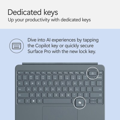 Microsoft Surface Pro 12" Keyboard Cover with Slim Pen 2, Ocean (EP2-33077)