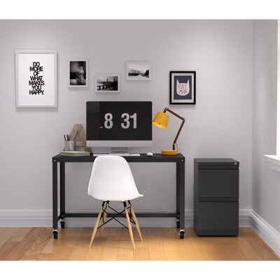 Quill Brand® 2-Drawer Vertical File Cabinet, Locking, Charcoal, Letter, 19.88"D (26819D)
