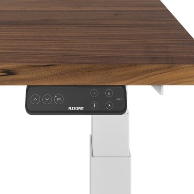 FlexiSpot E7 Commercial 48''W Electric Rectangular Adjustable Standing Desk, Black Walnut/White (E7WCOM4824-BW)