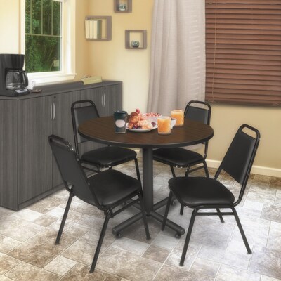 Regency Kobe 48 Round X-Base Breakroom Table, Neo Walnut (TKB48RNDNW)
