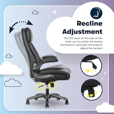 Serta Torrington Ergonomic Polyurethane Big & Tall Chair, 400 lb. Capacity, Black (52399-BLK)