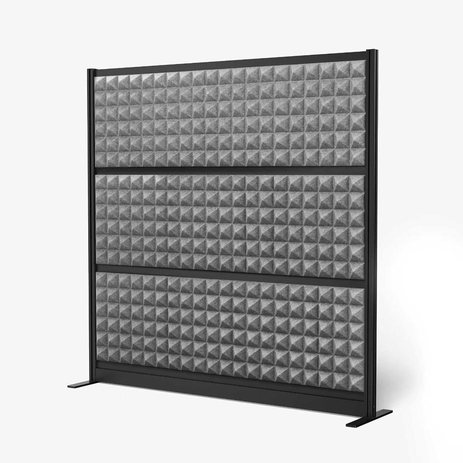 Luxor Studio Modular Wall Room Divider System Acoustic Panel, 70 H x 70 W, Freestanding, Gray, PET (PPWL002)