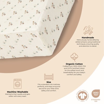 Organic Cotton Poppy Fitted Crib Sheet