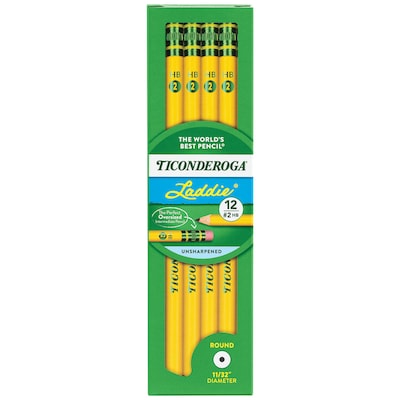 Ticonderoga Laddie Wooden Pencil, #2 Soft Lead, Dozen (X13304X)