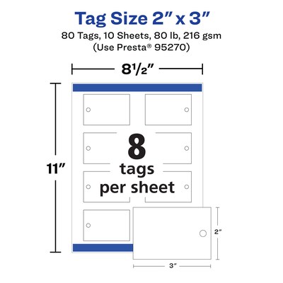 Avery 3" Blank Pricing & Merchandise Tags, Matte White, 80/Pack (19479393258)