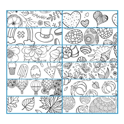 2027 Blueline DoodlePlan 10.875" x 17.75" Monthly Desk Pad Coloring Calendar, Black/White (C2917001-27)