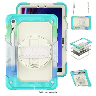 SaharaCase Raider Series Heavy Duty Case with Hand Strap for Galaxy Tab S10 Lite (2025),Tab S10 FE/S9/S9 FE, Iridescent Blue