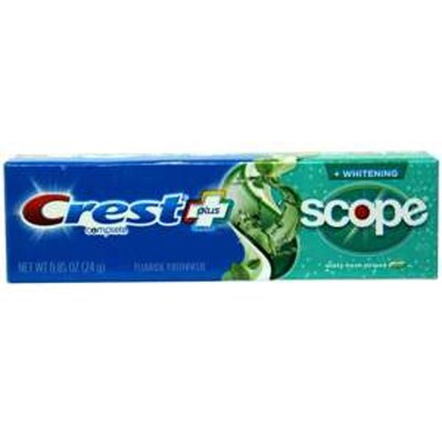 Crest Complete Toothpaste with Scope, 0.85 oz Trial Size Tube, 12 Tubes/Dispensit Box, 12 Dispensit