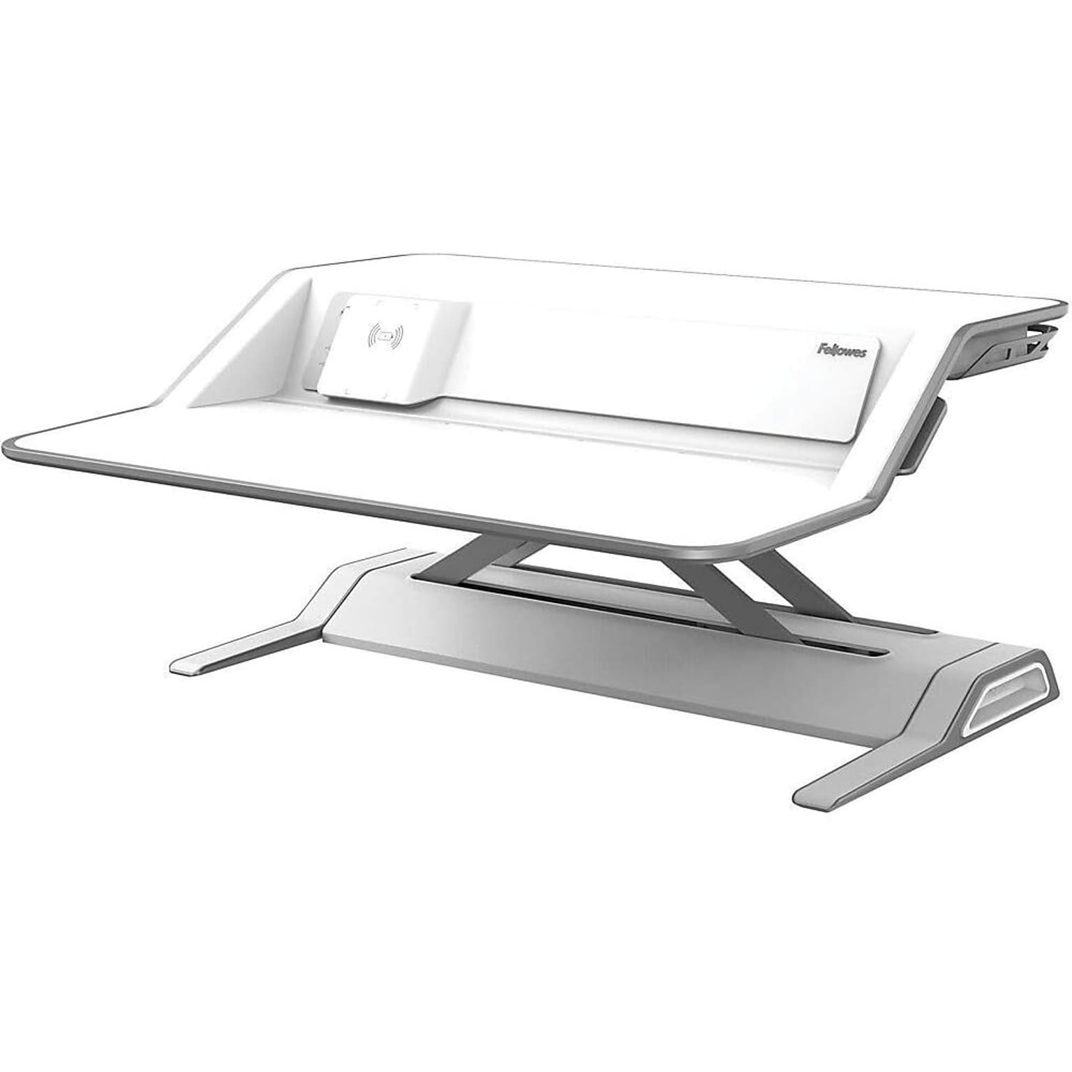 Fellowes Lotus DX Sit-Stand Workstation Adjustable Monitor Stand, White (8080201)
