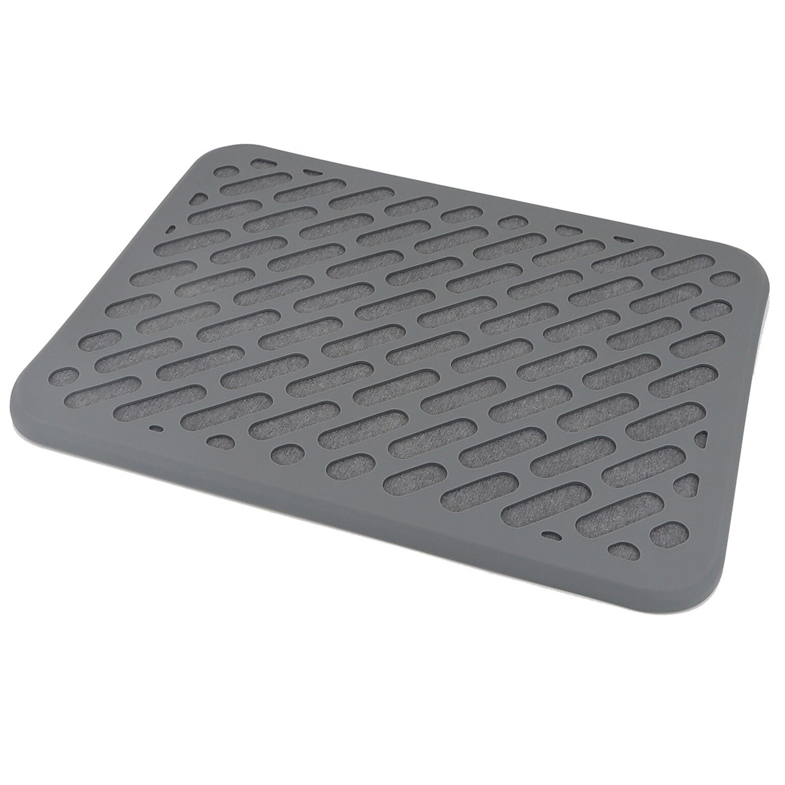 Better Houseware The Magic Stone & Silicone Quick-Dry Dish Racks, Gray (BTH3418)