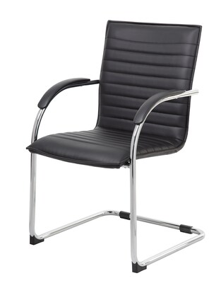 Boss Office Products Vinyl Side Chair, Black, 2/Pack (B9536-BK-2)
